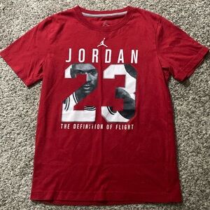 Jordan t shirt, size large, red & black